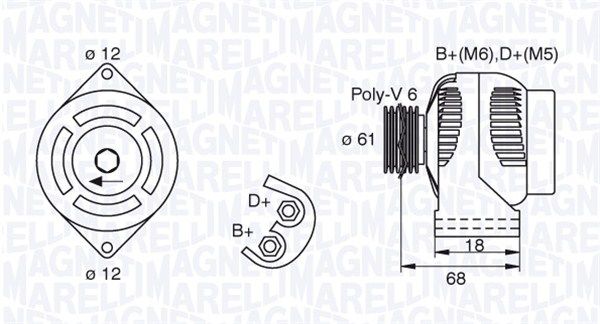 MAGNETI MARELLI Генератор 063377492010